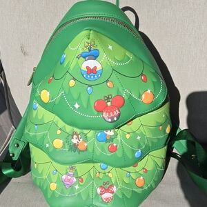 Festive Green Backpack with Holiday Design